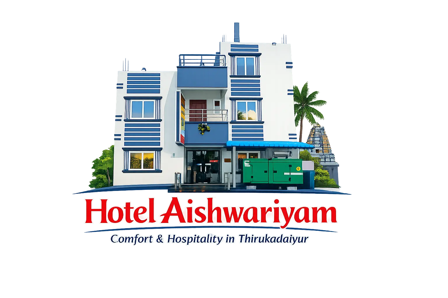 Hotel Aishwariyam Exterior and Reception Area