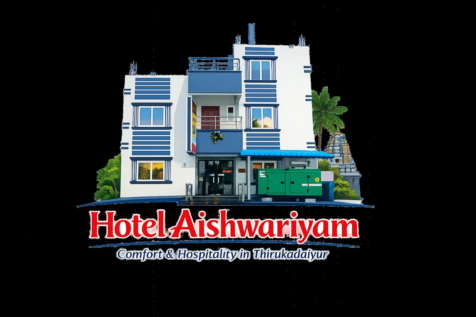 Luxury AC room at Hotel Aishwariyam near Amirthakadeswarar Temple, Thirukadaiyur